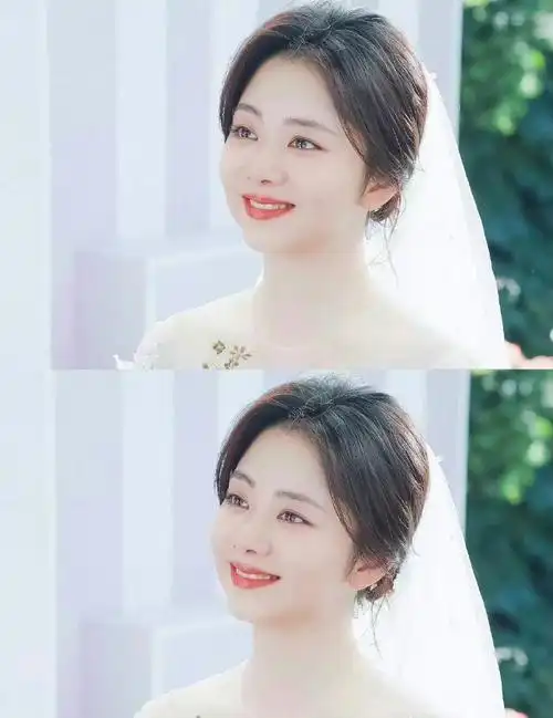 穿上婚纱眼里都是光的晓晓就是最美的,谭松韵大美女还祝归晓一直幸福