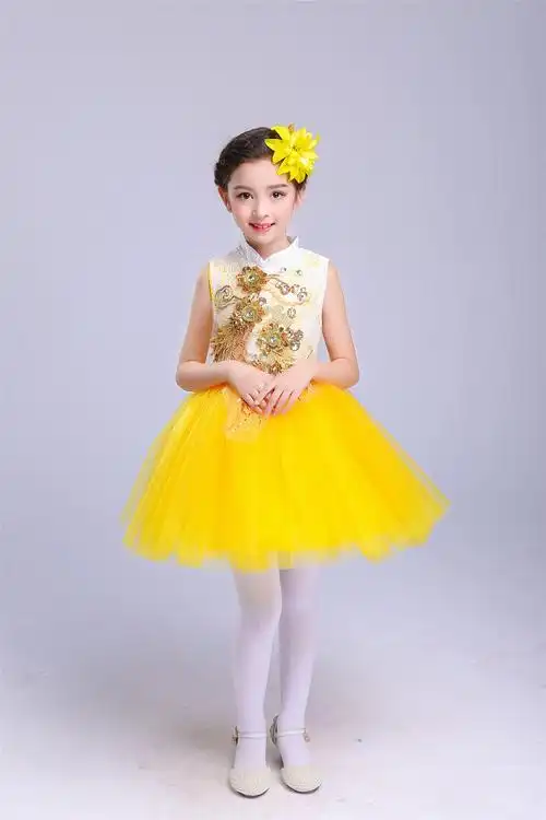 六一儿童表演服幼儿园舞蹈女童蓬蓬纱裙公主裙学生合唱团演出服装