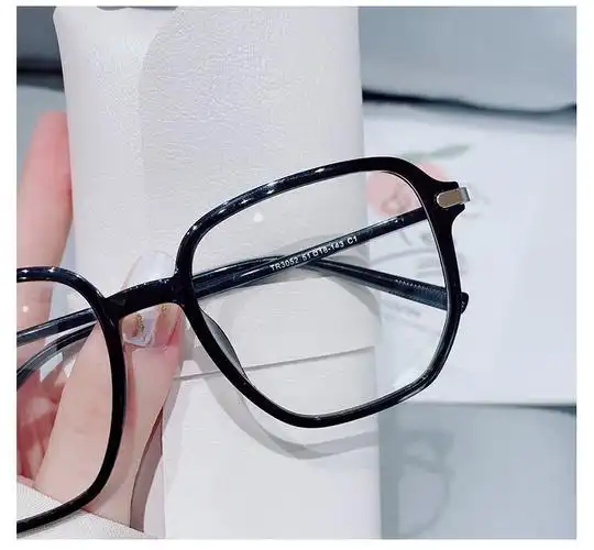 网红大框透明超轻显瘦防蓝光辐射护目眼镜框男女可配度数近视镜潮黑色