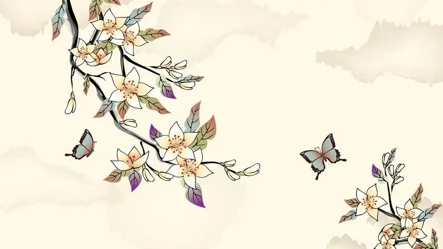 电脑壁纸 手绘 艺术壁纸 古风花鸟绘画