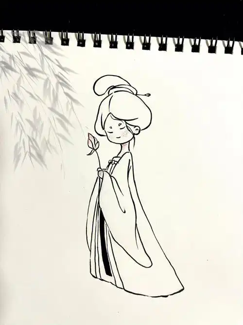 情长#画画  #画个简笔画  #简笔画教程  #古风插画  #古風  #q版人物