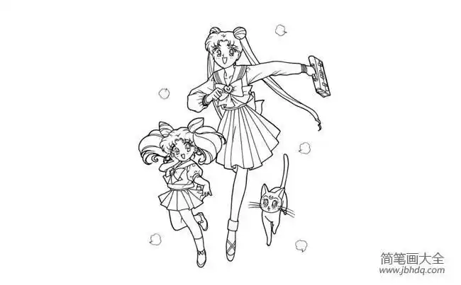 动漫人物简笔画大全美少女战士简笔画