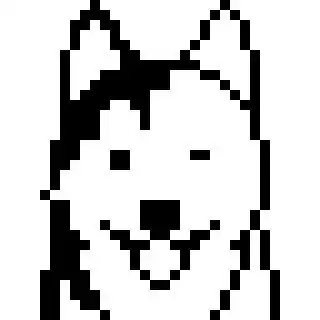 手绘像素画哈士奇步骤图网格图