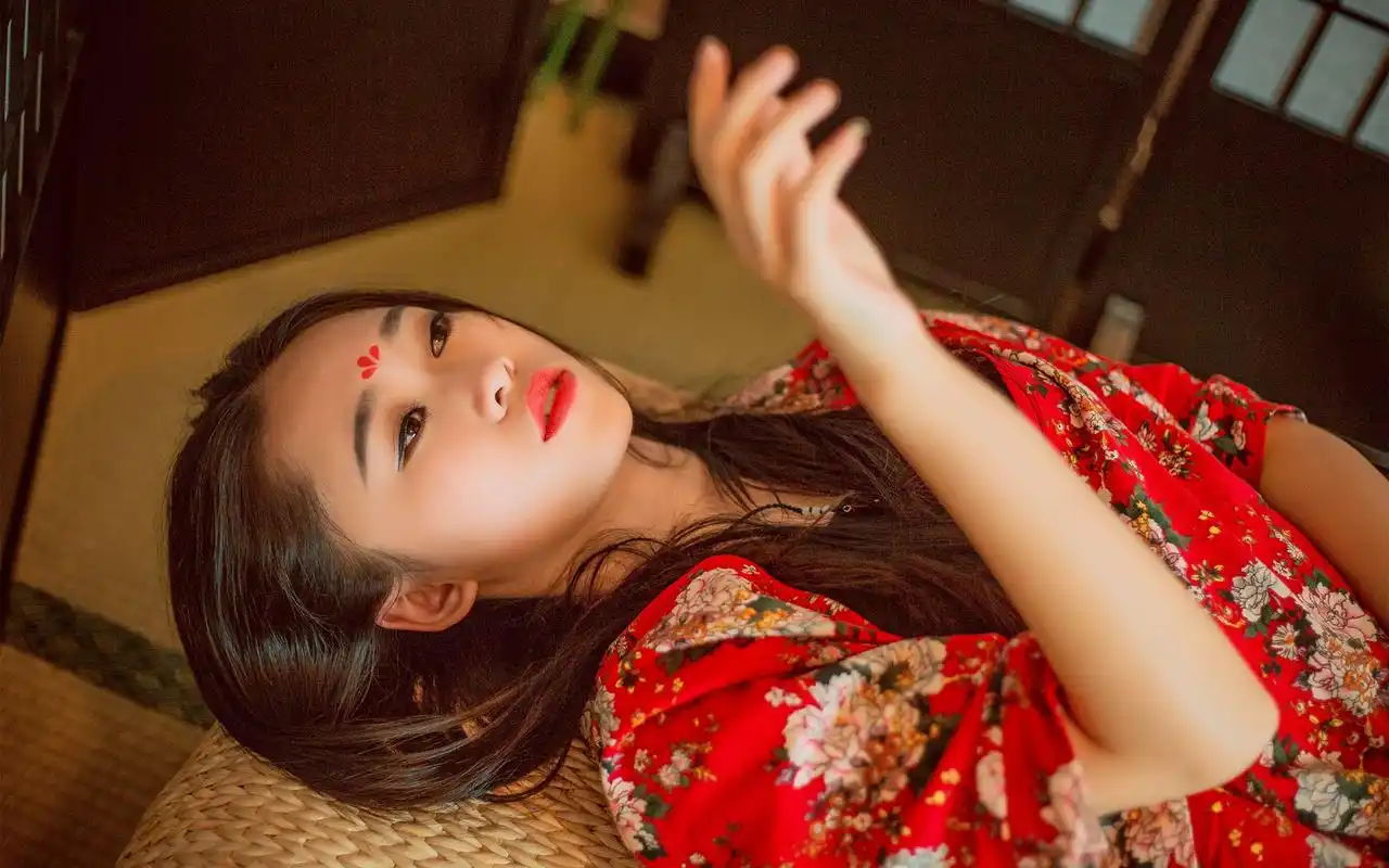 红衣古风唯美女子高清电脑桌面-美女壁纸-壁纸下载-美桌网