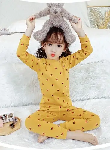 南极人2020秋冬新款儿童保暖内衣套装纯棉秋衣秋裤女童睡衣棉毛衫 dny