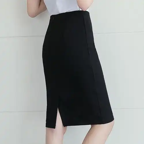 半身裙女中长款正装一步裙西装工作裙子黑色大码包臀ol工装裙