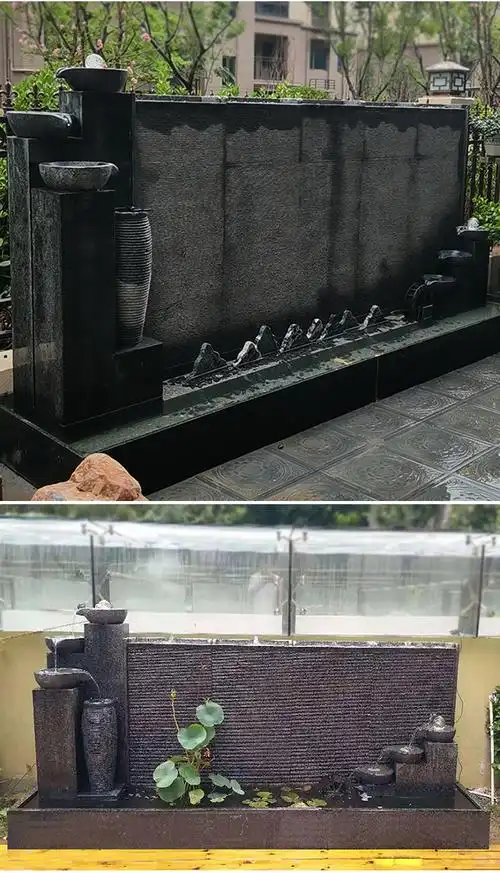 假山石头流水墙水幕墙屏风室外水景景观喷泉摆件定制庭院鱼池造景