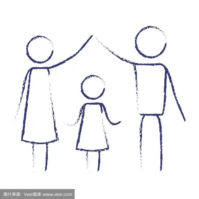 父母,蓝色,运动模糊,女孩,手牵手