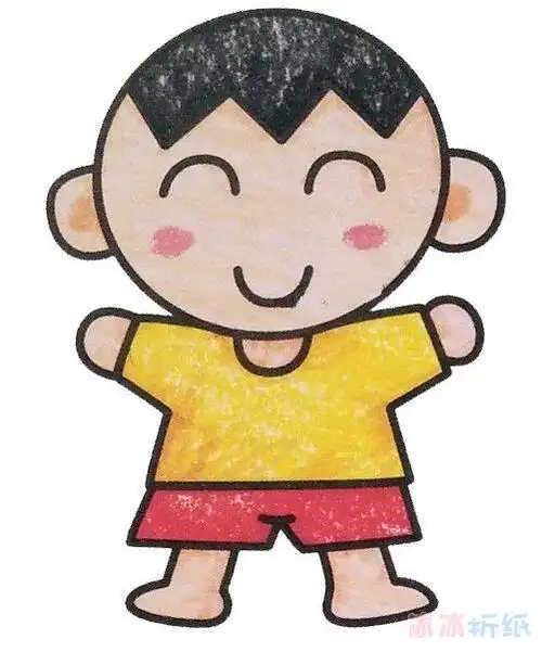 做早操的小男孩的画法简笔画带步骤简单又好看涂色