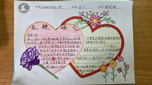 【教育提升之读写诵系列活动】区实验小学四年级冰心手抄报特色成果