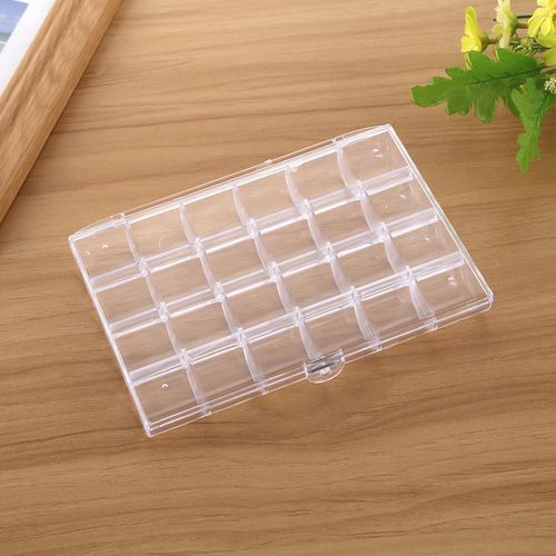 ps透明24格塑料收纳盒古钱币硬币收藏盒展示盒美甲饰品盒钻盒