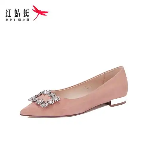 红蜻蜓浅口单鞋女平底春秋季正品妈妈小皮鞋粗跟女鞋夏断码清仓