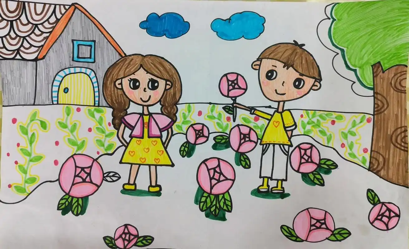 幼儿园绘画《我的好朋友》