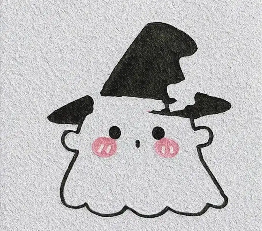 小幽灵简笔画( ω )12