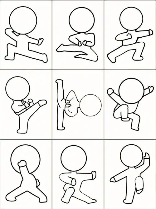 q版人物动态简笔画控笔练习