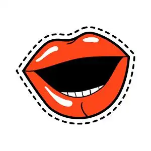 红色卡通手绘嘴巴免抠素材