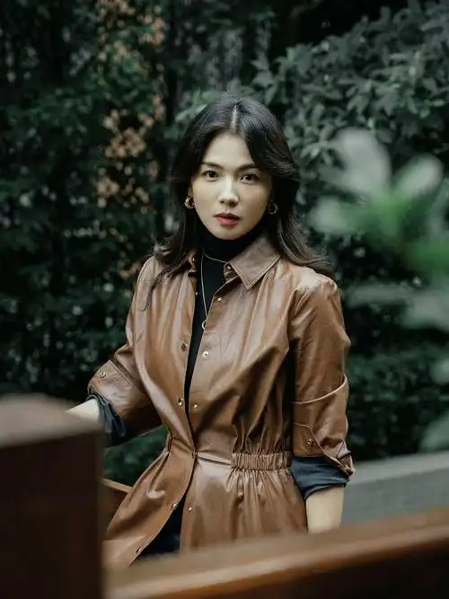 刘涛发布皮衣造型写真 知性优雅_凤凰网