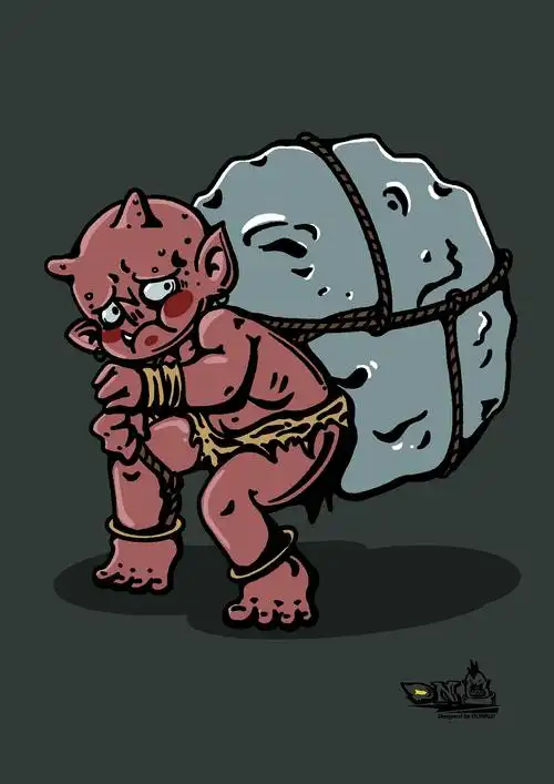 原创插画——地狱小红鬼