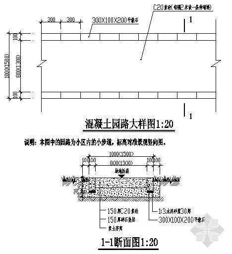 混凝土园路大样