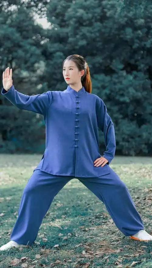 武极堂短袖太极服女装2022新款夏季棉麻太极拳练功服装男装春秋款劲武