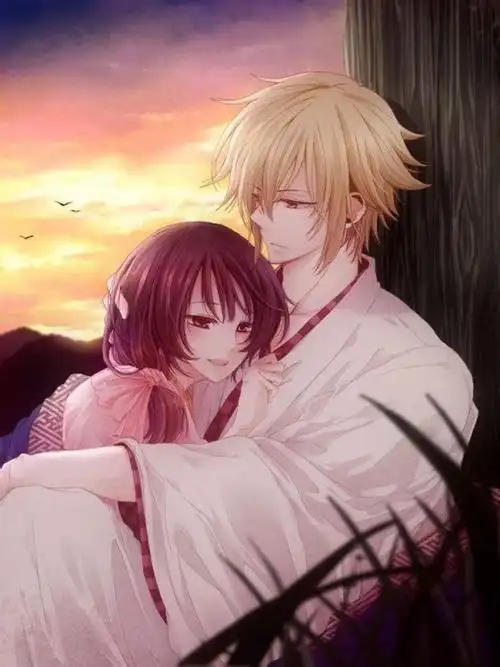 求动漫人物的,一个男生一个女生抱在一起的图片.