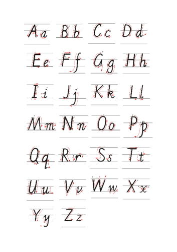 英语字母书写范例手写体