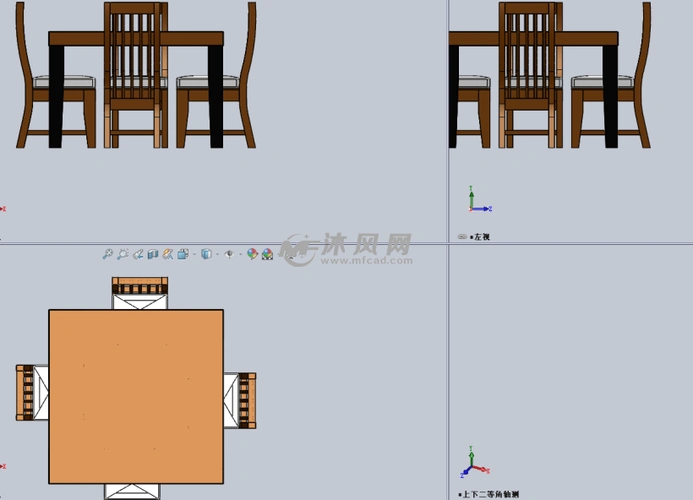 方形餐桌三视图