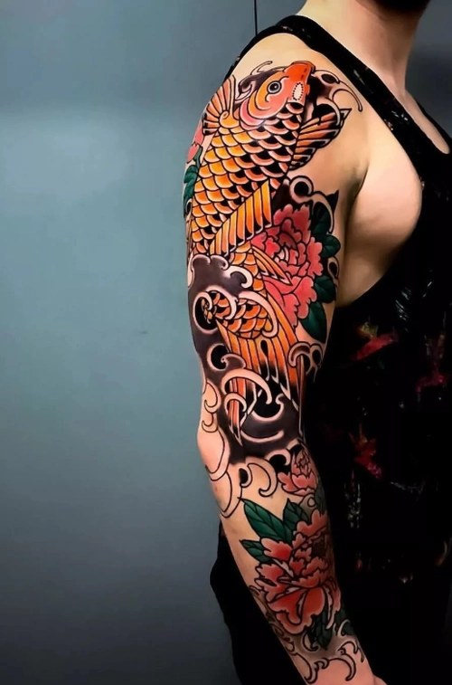 个性男生花臂纹身图案3