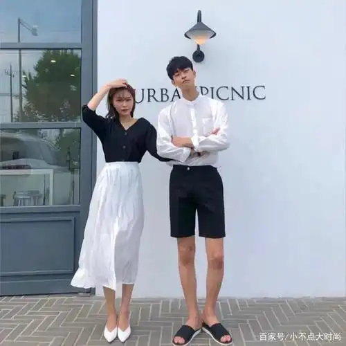 身高156小个子跟183男友情侣装搭配,显高时尚气质,秀恩爱很高级