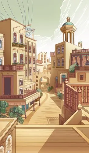 喀什老街|插画|商业插画|tuteng000001 - 原创作品 - 站酷 (zcool)