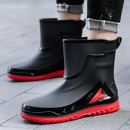男款雨鞋中筒赛博风水靴保暖雨靴防水工作厨房防滑钓鱼男胶鞋新款