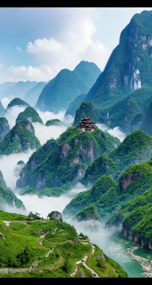 山清水秀,秀丽山河#旅行推荐官 #人间仙境美如画 #风景 # - 抖音