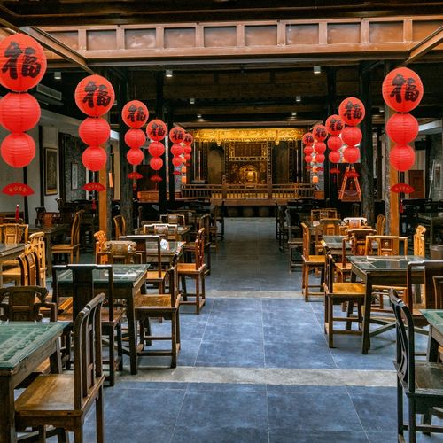 新年福字灯笼串春节客厅挂饰商场场景布置古风纸灯笼室内流苏挂件