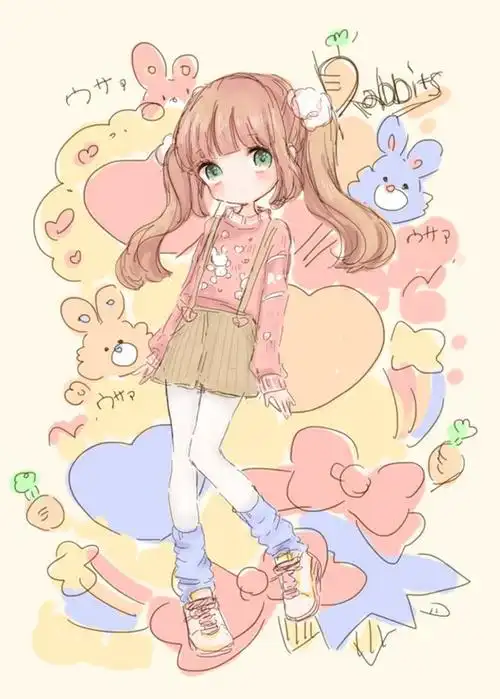 壁纸q版二次元卖萌插画动漫