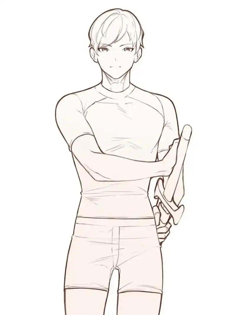 男生持剑动态画法参考,不觉得男生持剑特别帅吗?93 #画画  - 抖音