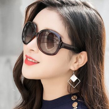 沃尔浪偏光太阳镜女大框墨镜女简约防晒太阳眼镜女防紫外线圆脸显瘦