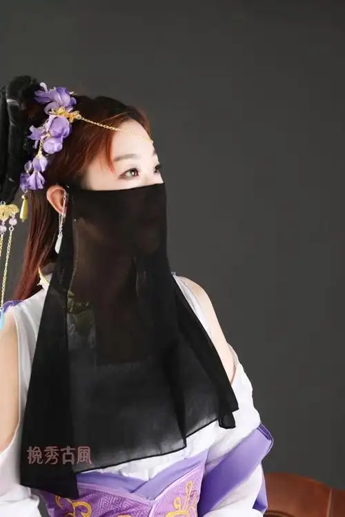 面纱女女面纱扶摇同款新款古装汉服蒙面纯色古风配饰雪纺遮脸纱巾