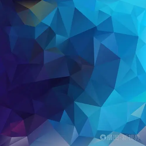 在暗蓝色的大海的颜色的三角形图案矢量抽象不规则多边形背景插画-正