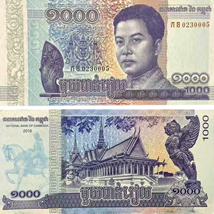 宝华菲亚洲 柬埔寨1000瑞尔纸币 外国钱币 2016(2017)年 全新unc