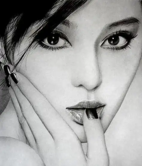 素描明星头像女