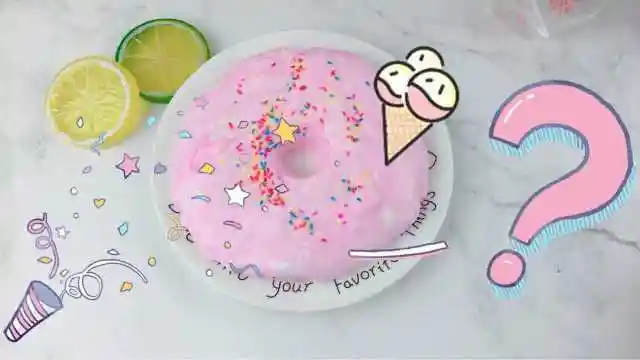 diy粉色少女心史莱姆,像融化了的甜甜圈,纯净无硼砂