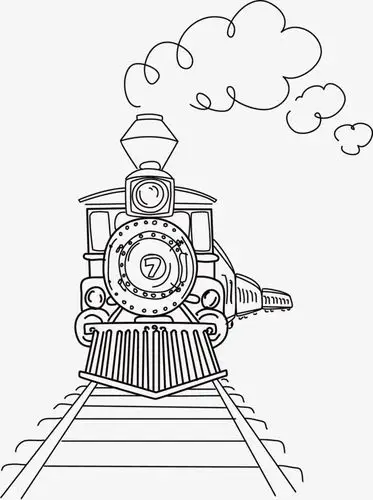 lin6660从tanshaoying转采于2020-04-08 17:49:17手绘火车线条轨道画