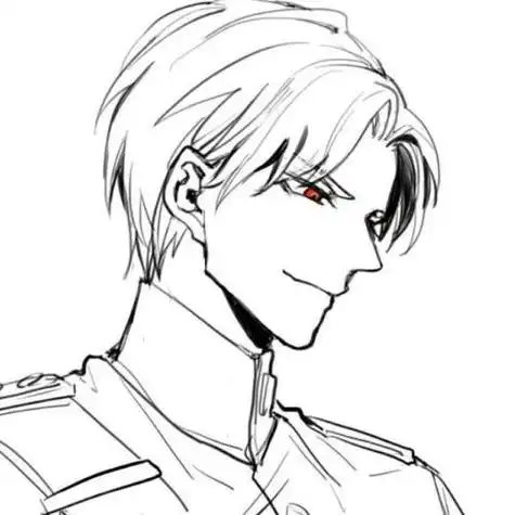 中分型男线条画男生动漫头像图片