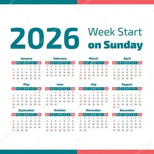 2026年日历全年表