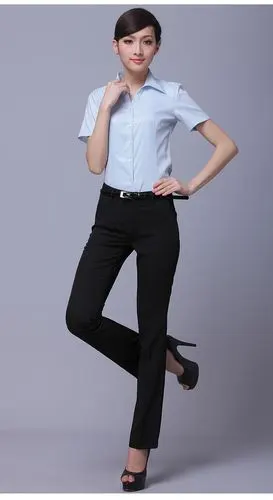 谷冬女装职业女装长裤夏装ol职业西裤工作服女夏天职业西裤子 黑色 xl