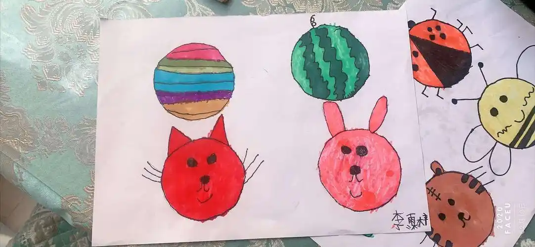 实验幼儿园大七班美术作品之《圆形创意画》