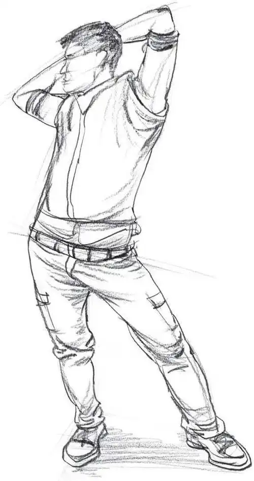 零基础速写教程:分步骤讲解两种站姿画法,简单易学,快来临摹!