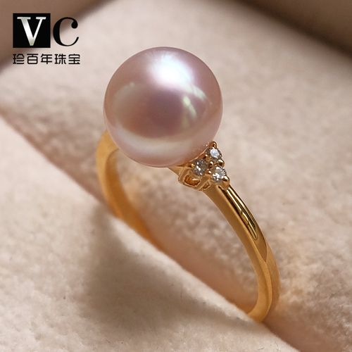 珍珠厚实大牌简约无暇指正戒指天女akoya日本手饰