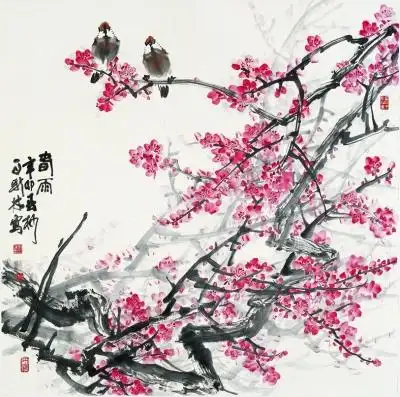 春 雨(中国画) 马新林