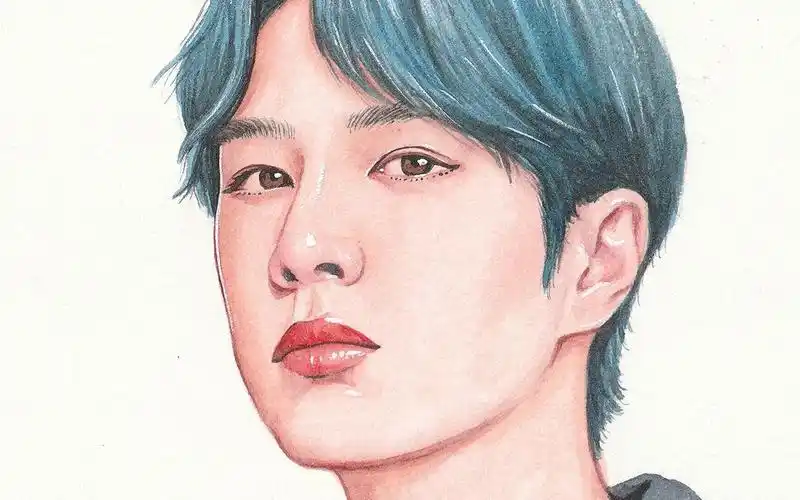 手绘 水彩 王一博